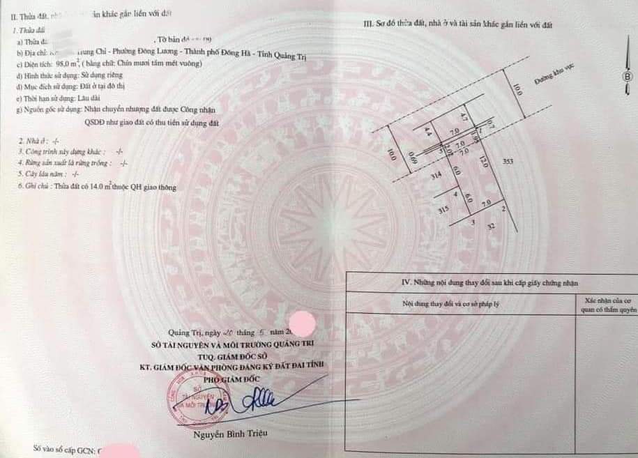 ĐẤT NỀN GÍA RẺ KHU VỰC TRUNG TÂM TP ĐÔNG HÀ.