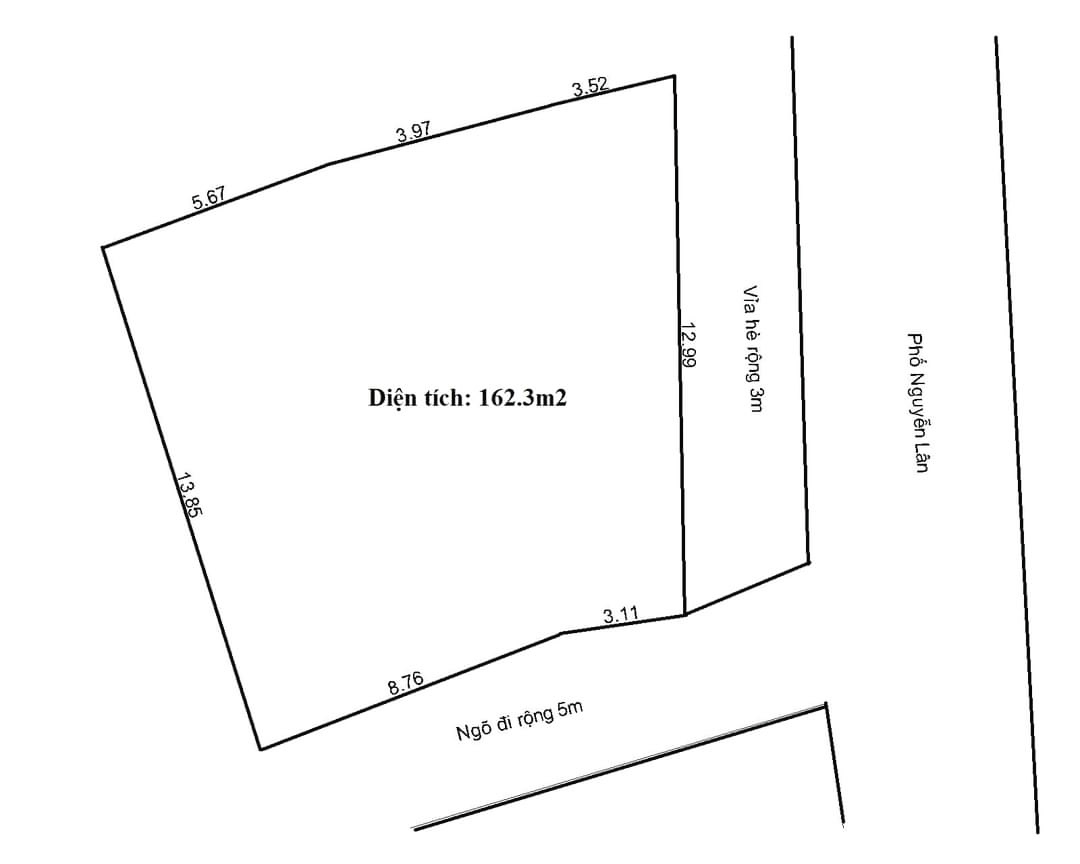 Đất mặt phố Nguyễn Lân Thanh Xuân chỉ từ 13.2 tỷ