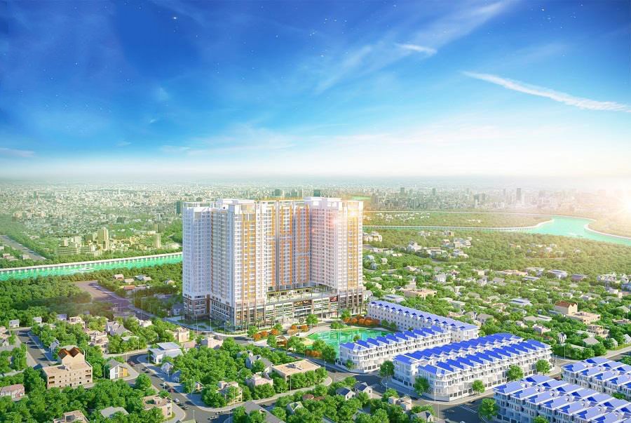 Căn hộ Thương mại dịch vụ The Peak Garden sát Phú Mỹ Hưng. Giá từ 1.7 tỷ/căn, làm gác lửng được