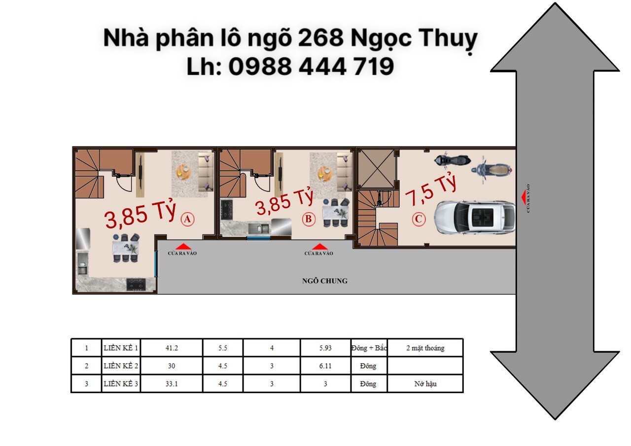 Nhà phân lô ngõ 268 Ngọc Thuỵ, giá từ 3,85 tỷ