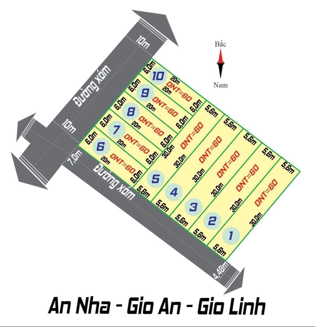 BLOCK 10 LÔ GIO AN, GẦN GIẾNG CỔ, GIÁ CHỈ 185TR/LÔ,