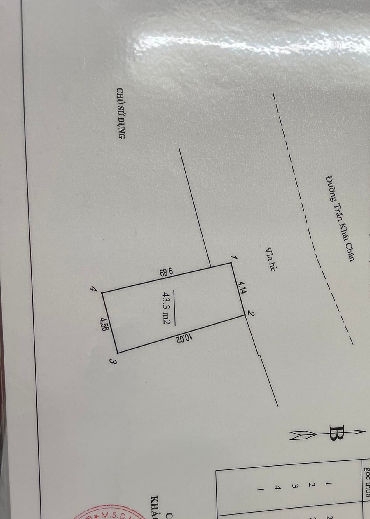 Nhà mặt phố Trần Khát Chân, 43.3m2, MT 4.14m, nở hậu 4.56m, giá 18.9 tỷ