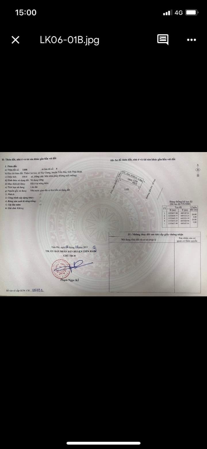 Cần thanh khoản gấp lô đất ngay bệnh viện đa khoa huyện Tiền Hải