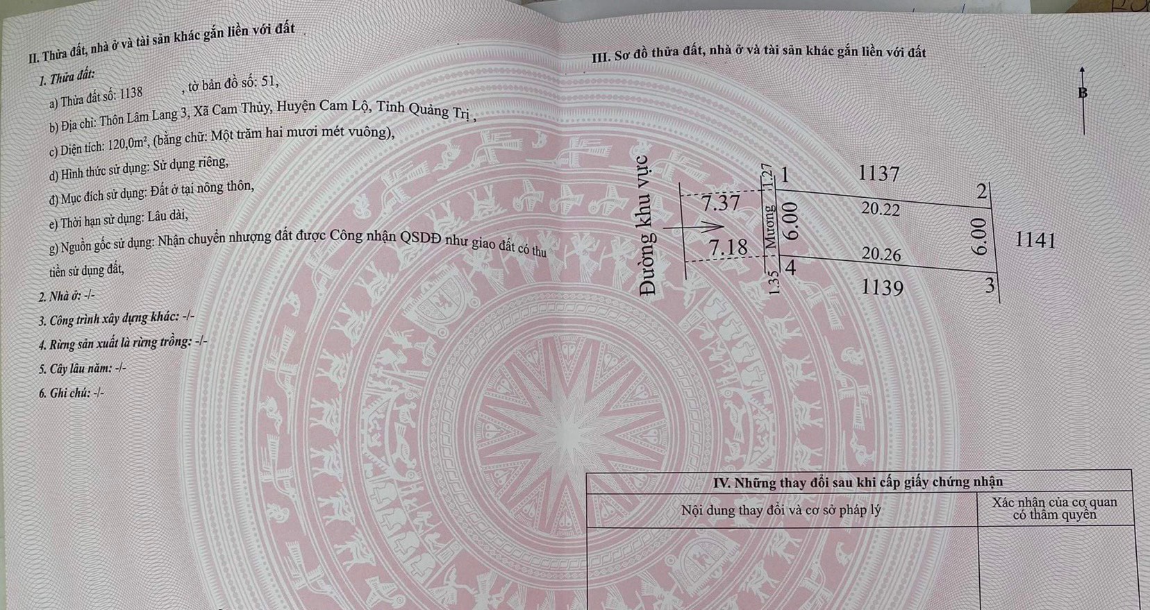 BÁN ĐẤT VÙNG VEN ĐÔNG HÀ, LÂM LANG - CAM LỘ. DT: 6x20m GIÁ 670TR- LH: 097.248.74.74