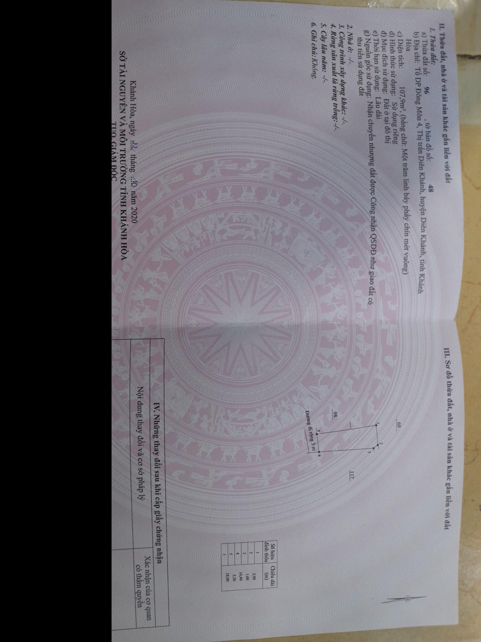 Nhà trung tâm thị trấn Diên Khánh-Nằm trong khu an ninh, an tĩnh