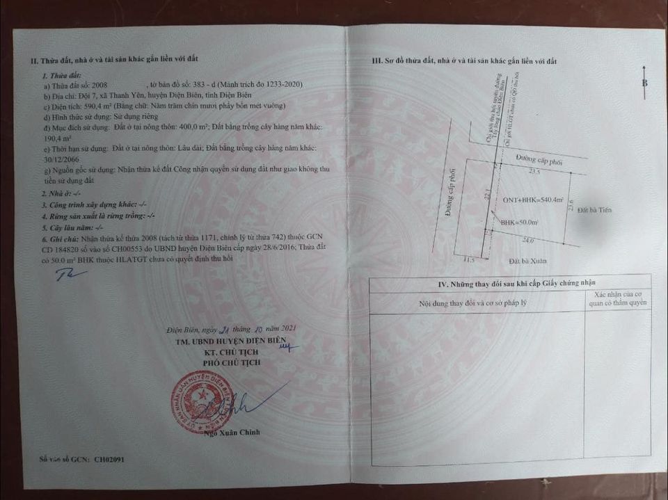 Bán đất tại đội 7 xã Thanh Yên, Huyện Điện Biên