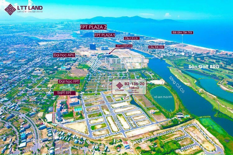 Bán lô đất 108m2 + 34m2 đất vệt cây xanh viê trường tiểu học FPT City Đà Nẵng