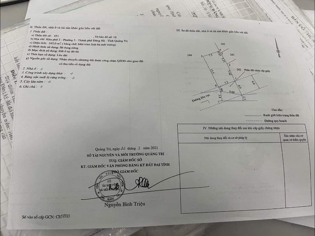 BÁN NHÀ K TÔN THẤT THUYẾT. TRUNG TÂM TP ĐÔNG HÀ, DT: 7,5x15,5m, GIÁ 1,7 TỶ