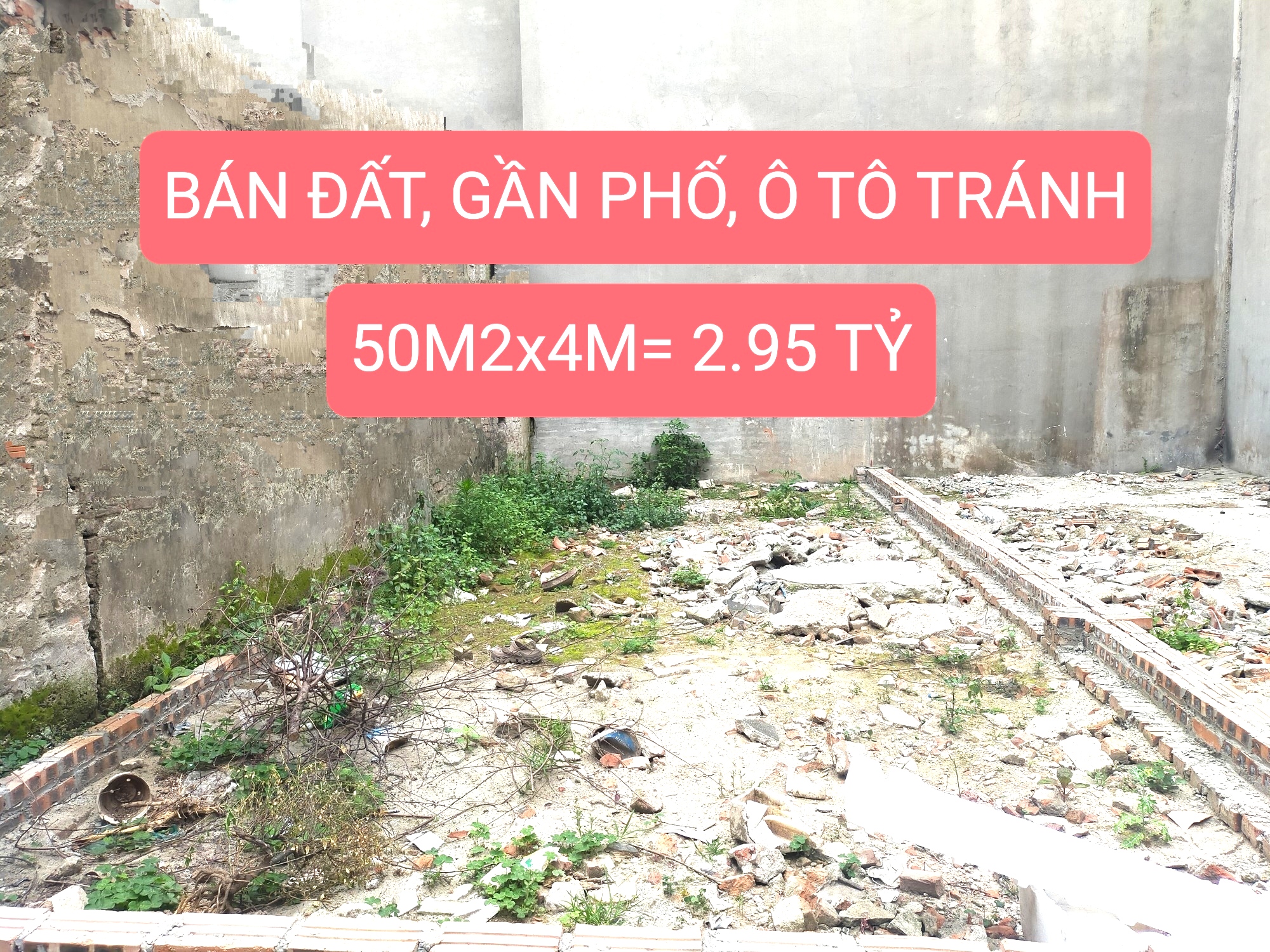 BÁN MẢNH ĐẤT VÀNG GIA THƯỢNG-LB, 3 Ô TÔ TRÁNH, GẦN PHỐ, KINH DOANH, 50M2x4M