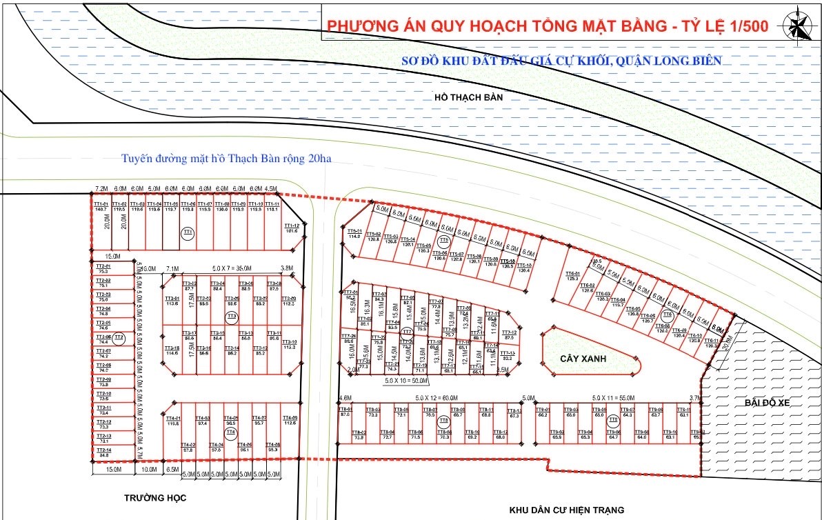 Bán giúp ông chú lô đất đấu giá nằm trong dãy TT5 có 3 mặt thoáng View hồ điều hòa tại Cự Khối