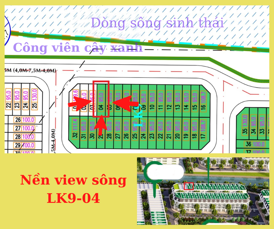 Nền view sông 95m2 ngay trung tâm Thành phố