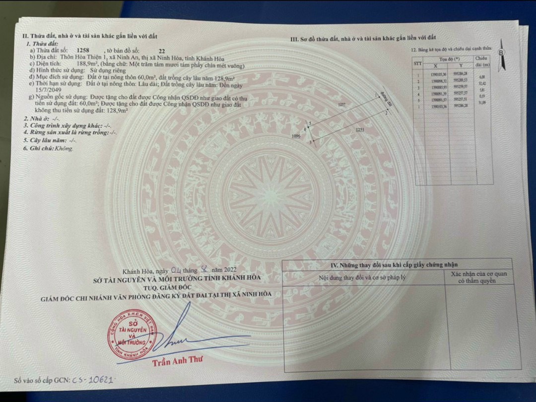 Đất thổ cư siêu rẻ Ninh An ninh hoà