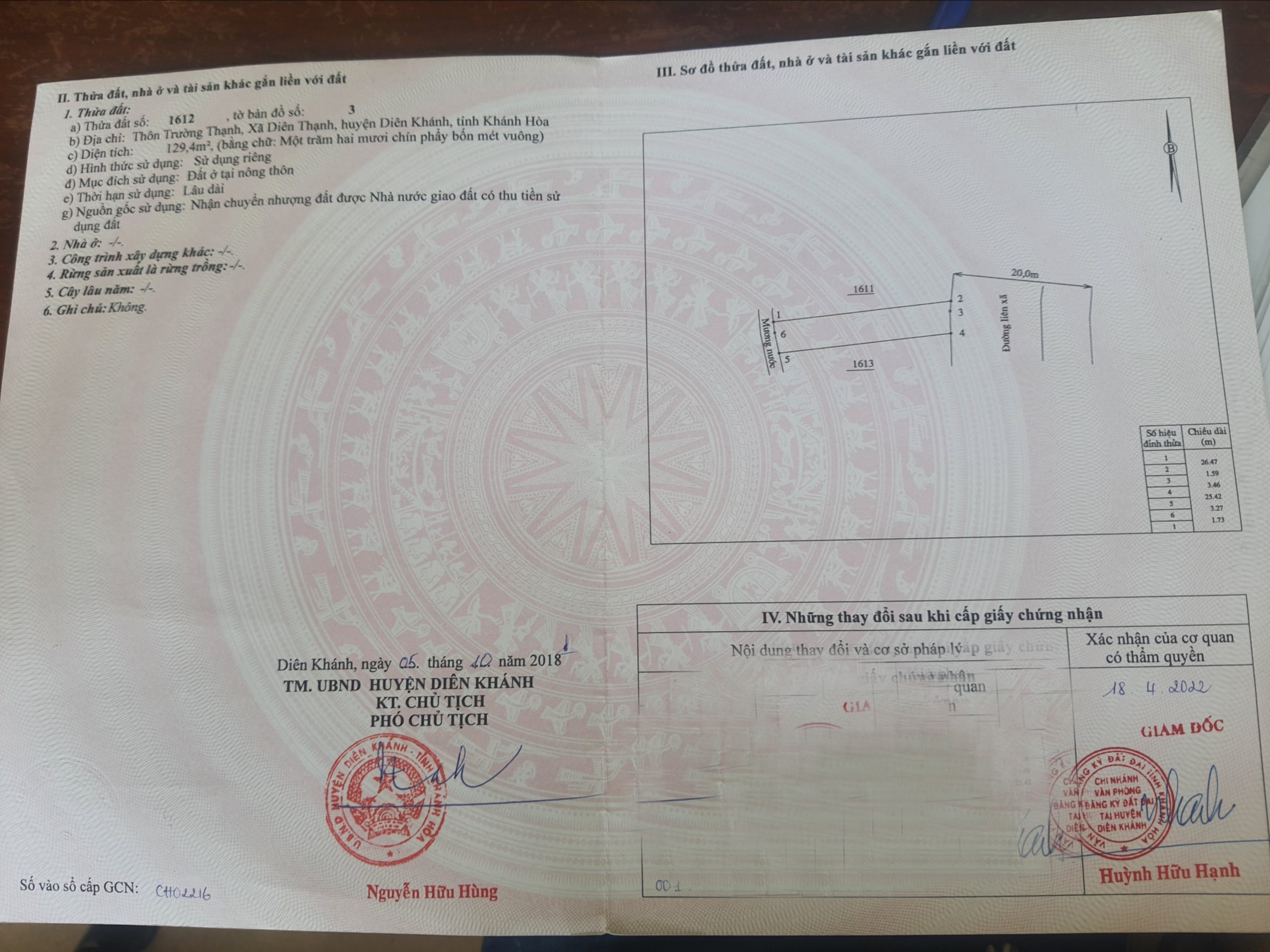 MẶT ĐƯỜNG LỚN GIÁP KĐT MỚI DIÊN THẠNH - DIÊN KHÁNH