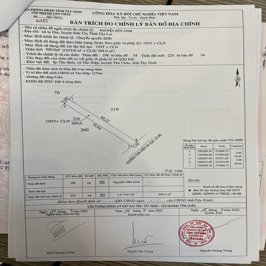 Bán Đất Tân Hiệp, Tân Châu, Tây Ninh