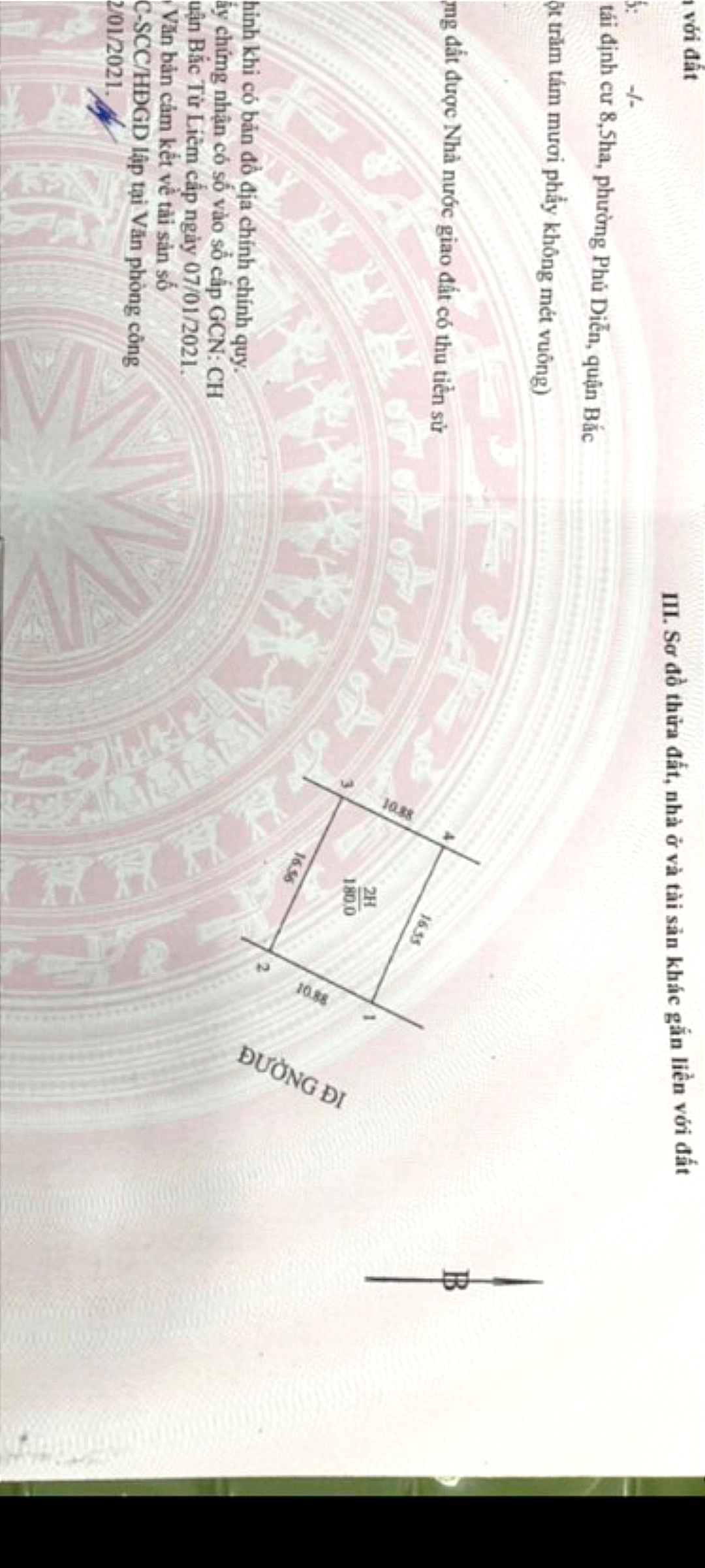 Bán lô đất 180m2 Mặt tiền 11m khu Phân lô Phú Diễn giá cực tốt cho nhà đầu tư
