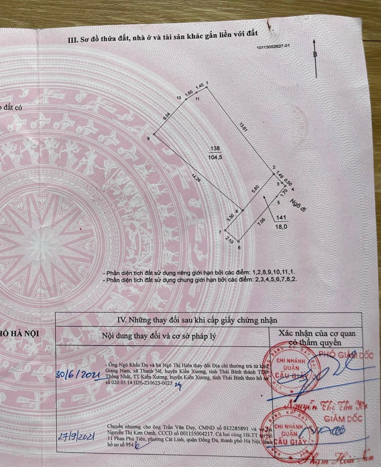 💎105M đất(Q.Cầu Giấy). Mặt tiền 6m Nở hậu 9m. Phong thuỷ đẹp