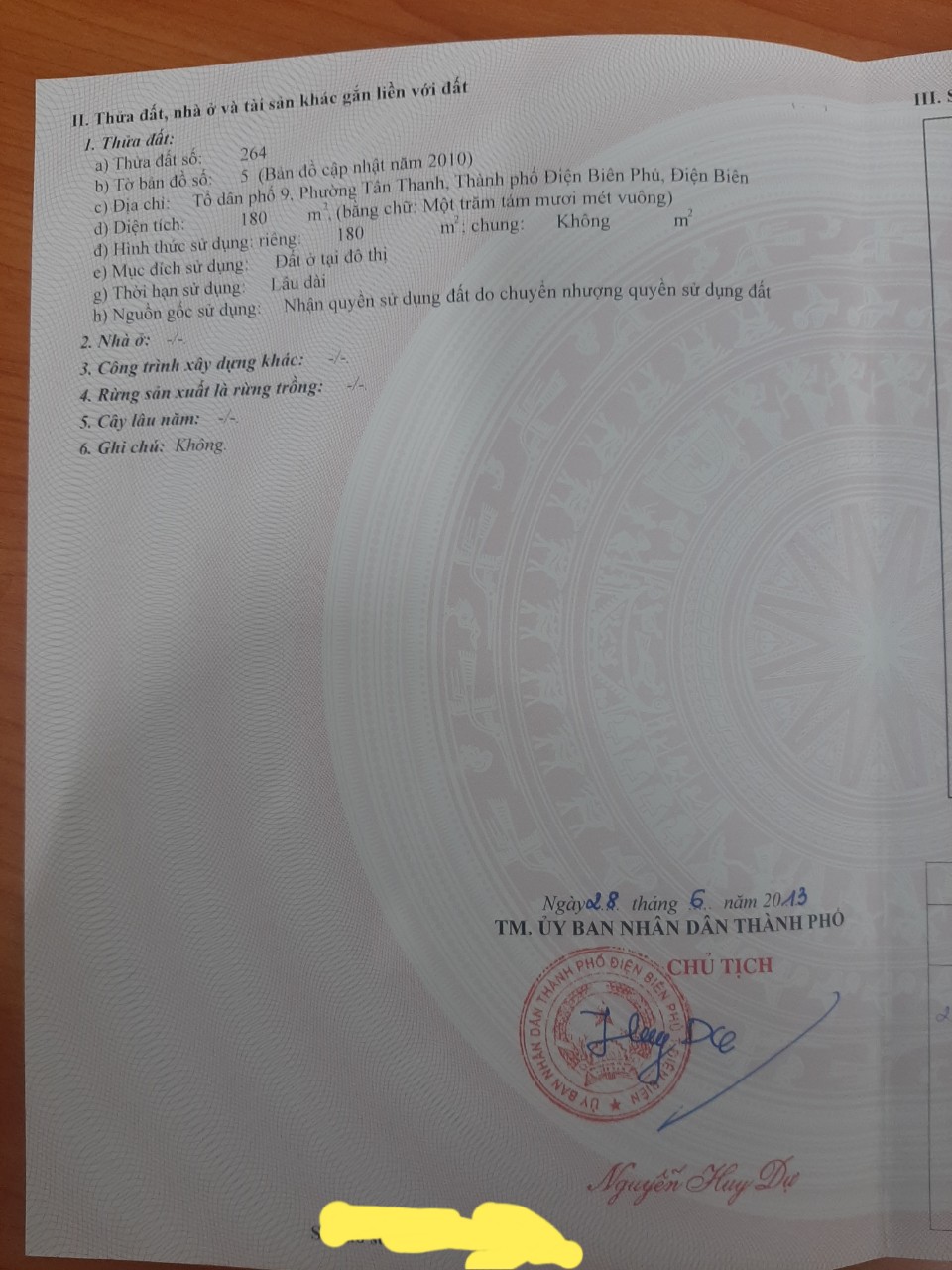 Bán nhà đất ngõ tổ 4, phường Tân Thanh, thành phố Điện Biên Phủ