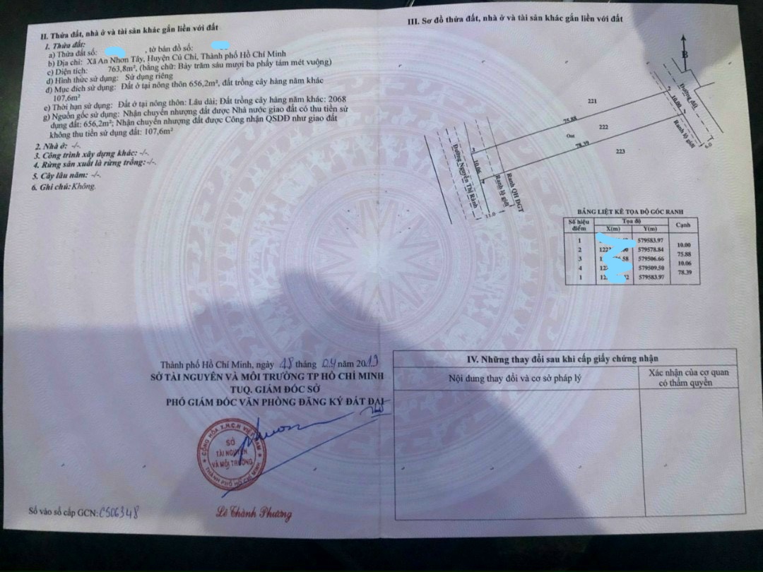 Chủ gửi bán gấp lô đất MT Nguyễn thị rành, An Nhơn Tây, Củ Chi