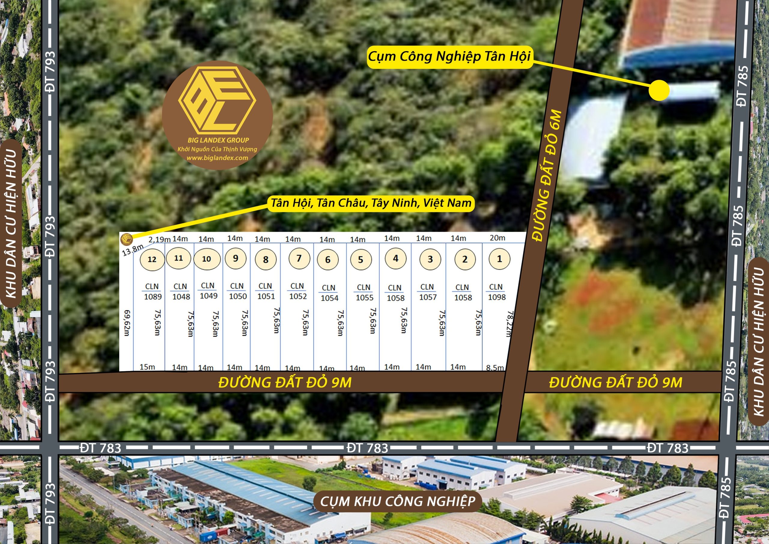 Đất sào Tây Ninh mặt đường lên nhựa 6m gần cụm công nghiệp ĐT 793.