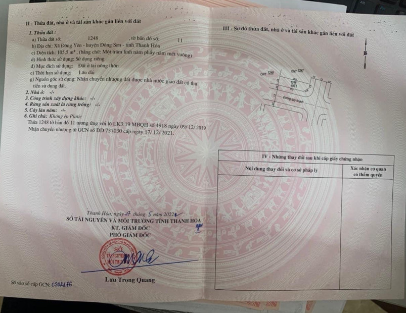 Chính chủ cần bán gấp lô đất đẹp Đông yên,Đông Sơn Thanh Hoá