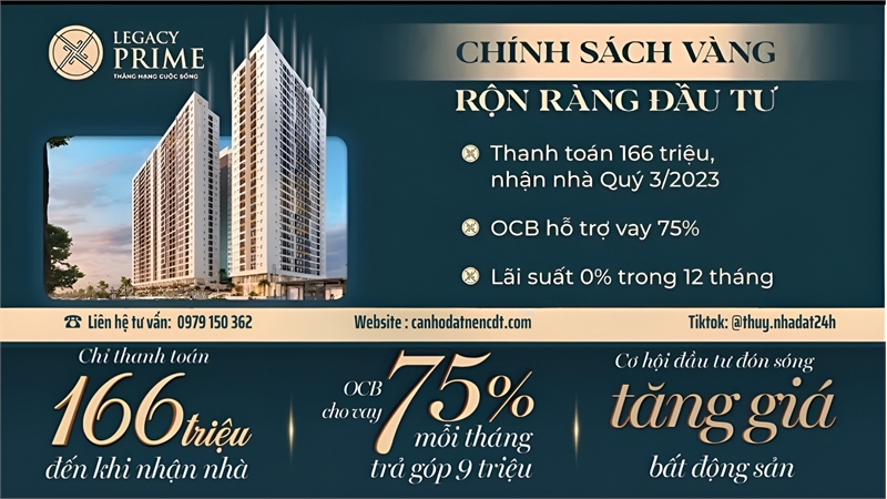 Căn Hộ Legacy Prime - Ngay Vsip 1 TP. Thuận An, Bình Dương, giá chỉ từ 1.1tỷ /căn