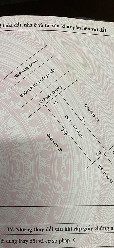 Chính chủ cần bán mảnh đất, mặt đường Hoàng Công Chất