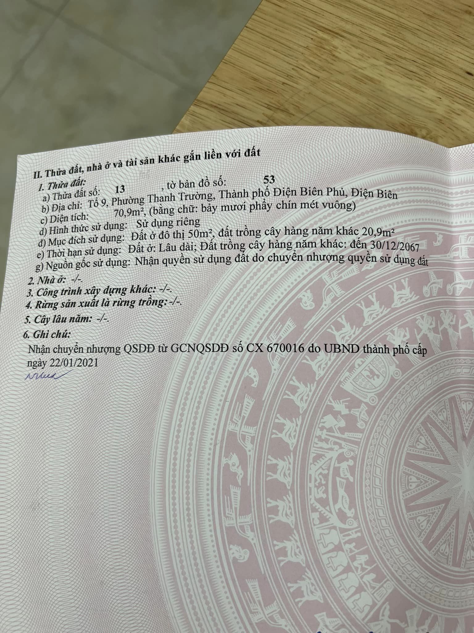 Bán đất 2 mặt tiền tại Tổ 9, phường Thanh Trường, TP. Điện Biên Phủ, tỉnh Điện Biên