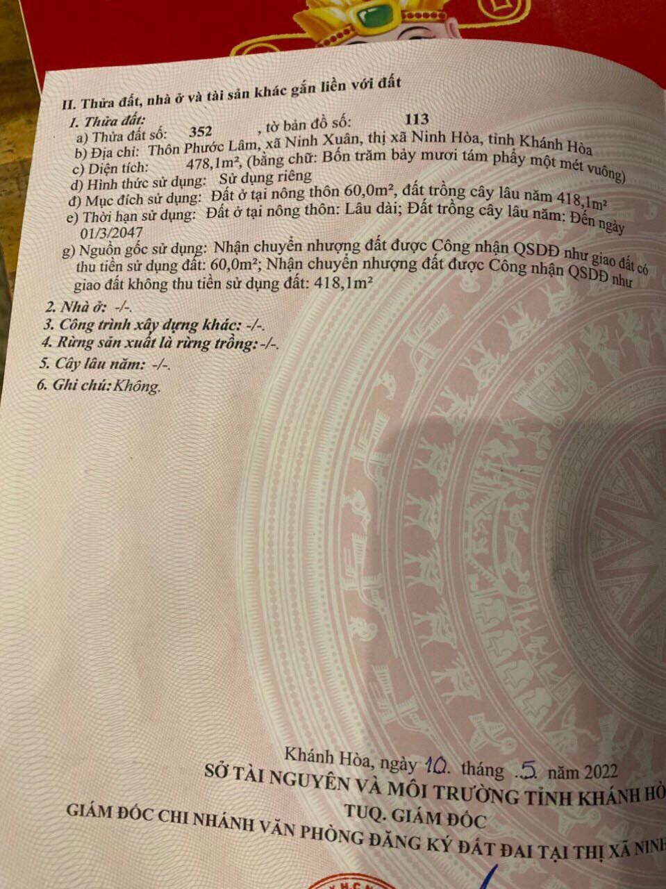 bán đất gần quốc lộ 26 giá chỉ 3tr7 ngang 12m Ninh Xuân Ninh Hoà lh Vân Xynk