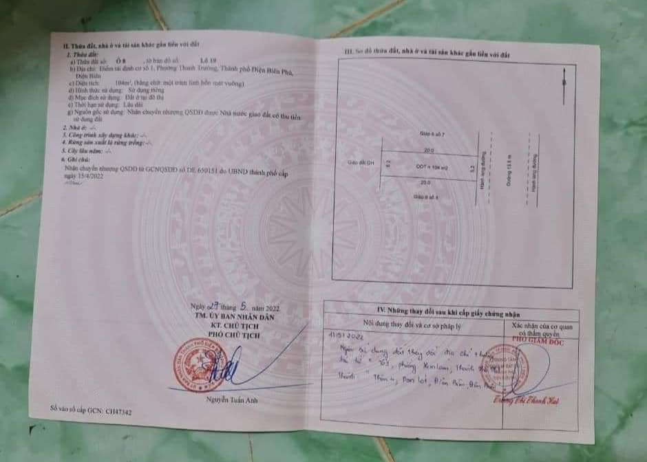 Em bán mảnh đất khu tái định cư phường Thanh Trường