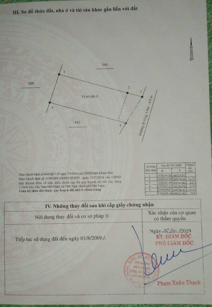 Bán lô Đất Hòn Thơm Vĩnh ngọc Nha Trang Khánh Hòa