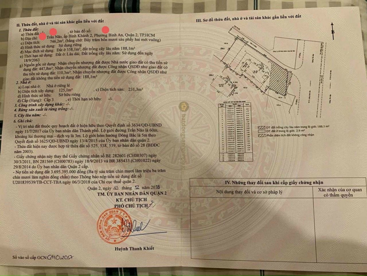 Bán đất đường Trần Não góc 2 MT chỉ 350triệu/m2 thổ cư 100% DT 20x40 công nhận 750m2