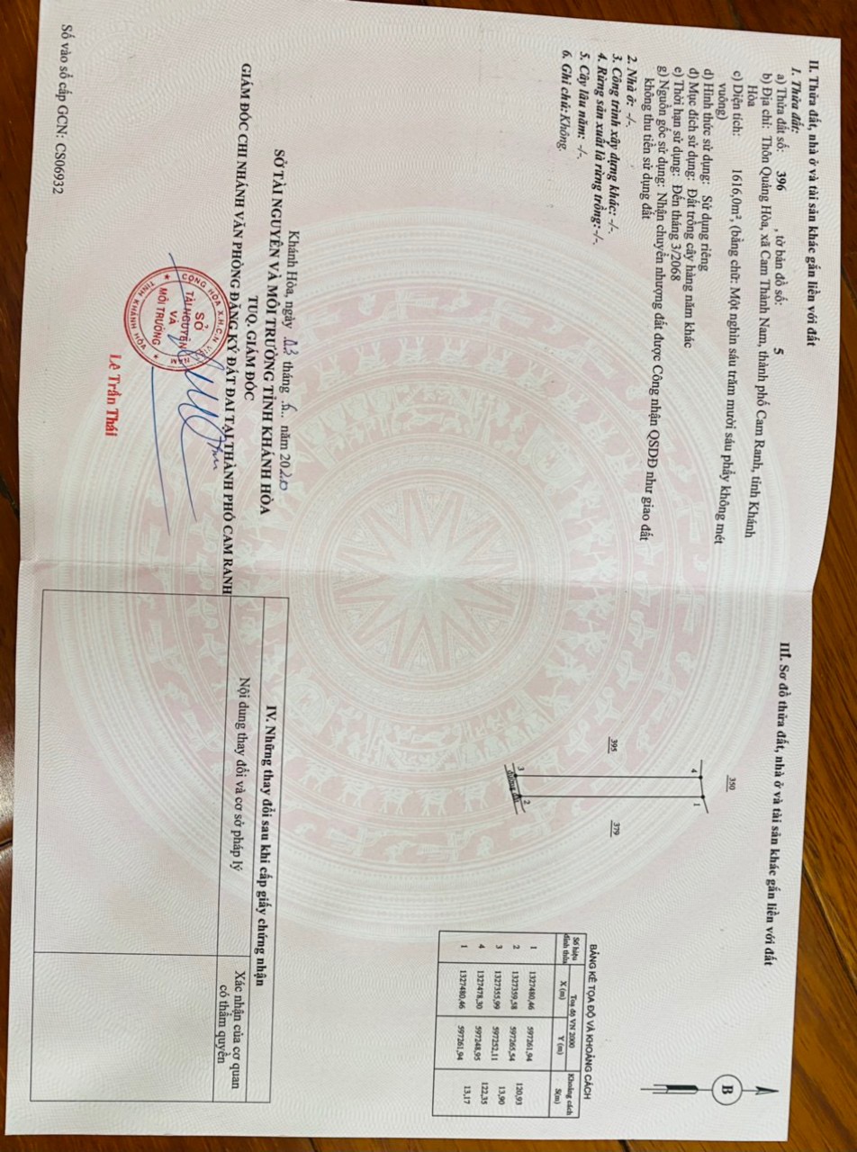 Cần Bán Gấp Lô Đất Sào diện tích 1620m2