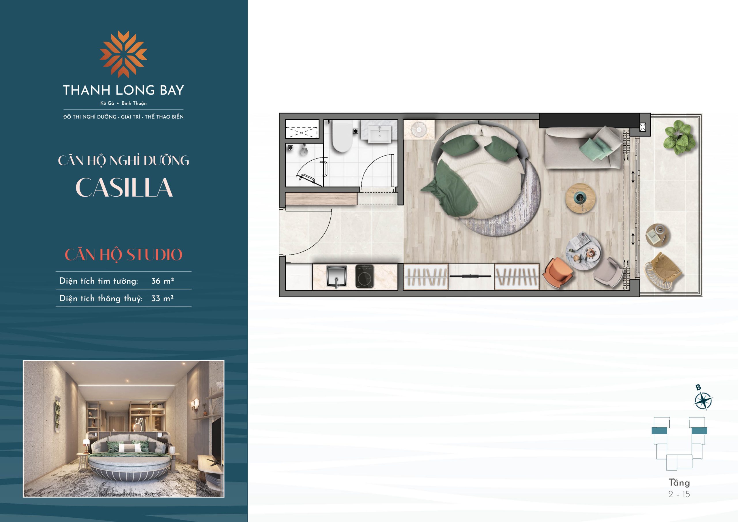 Căn hộ CASILLA- 2 tỷ cho một căn hộ full nội thất 5 sao sát bờ biển tại Bình Thuận SHLD