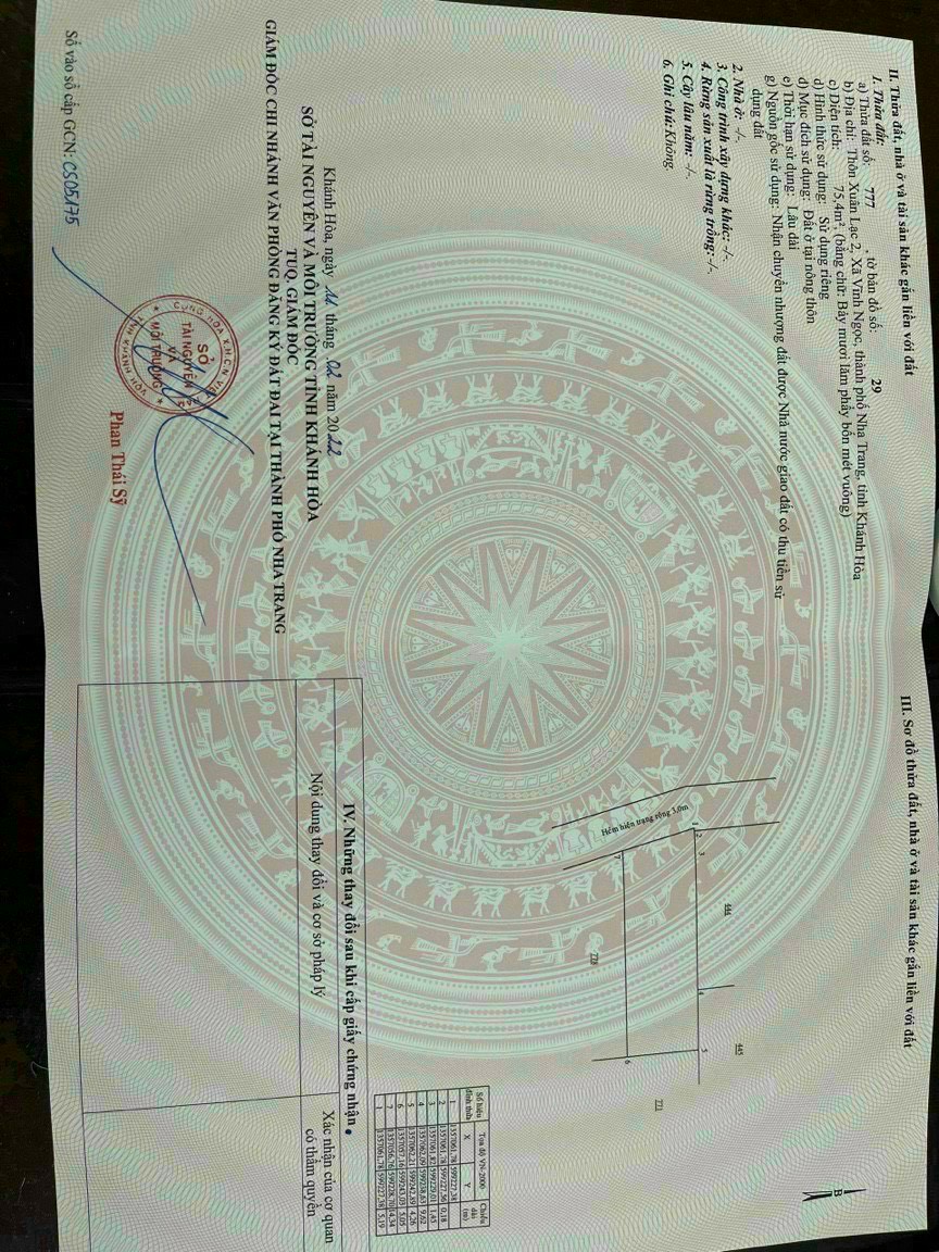 Kẹt tiền cần bán gấp lô đất đẹp tại vĩnh ngọc nha trang