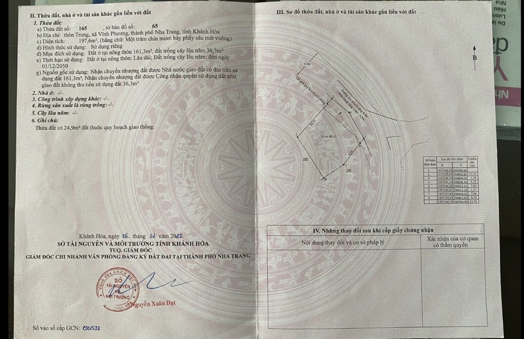 KẸT TIỀN BÁN GẤT ĐẤT VĨNH PHƯƠNG