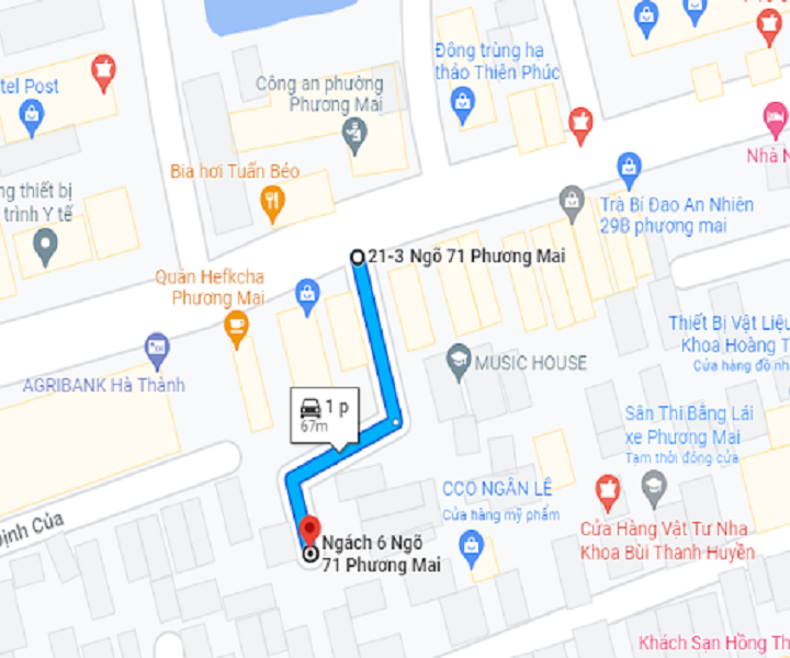 ngõ 71 Phương Mai, Đống Đa trên bản đồ