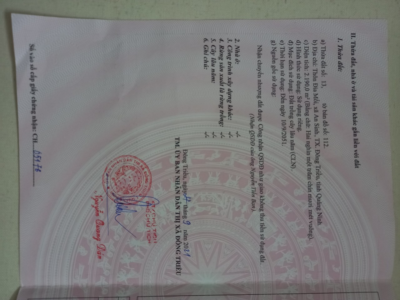 Cần Bán Lô đất TCLN cạnh sân gofl .2 mặt tiền