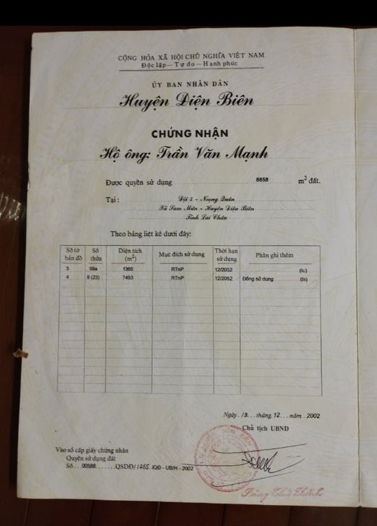 Bán nhà đất tại xã Sam Mứn, huyện Điện Biên.