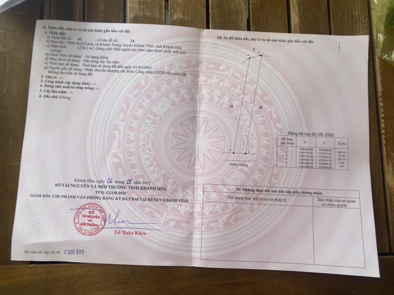 Để lại lô đất vườn Khánh Trung - Khánh Vĩnh