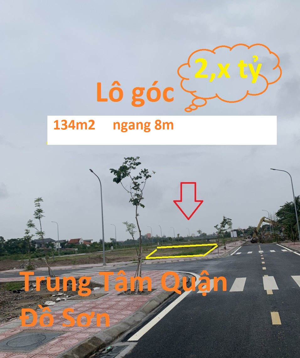 Lô Góc 134m2 mặt đường Suối Rồng trung tâm quận ĐỒ SƠN , Hải Phòng 2,x tỷ