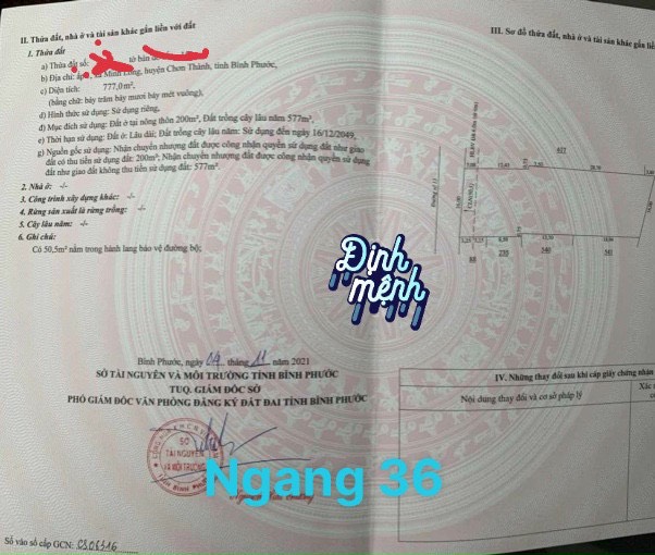 Do Nợ NH cần ra miếng đất Ấp 1 Minh long , TX Chơn thành