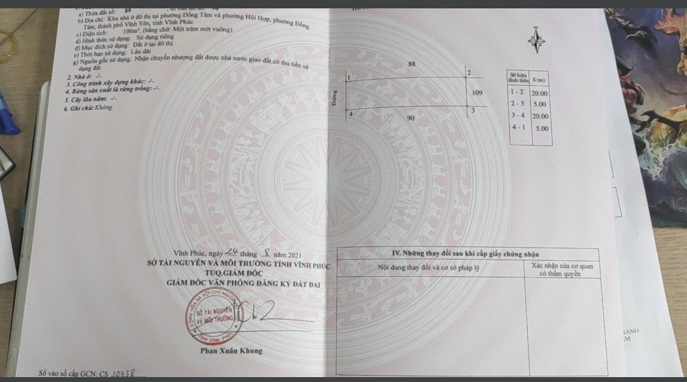 BÁN 2 LÔ ĐẤT DỰ ÁN TẠI THÀNH PHỐ VĨNH YÊN