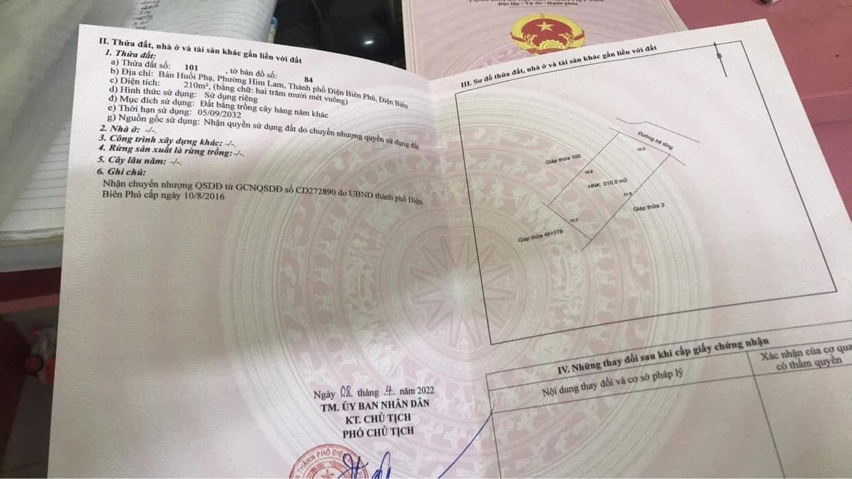 Bán đất bản Huổi Phạ, phường Him Lam, TP ĐBP