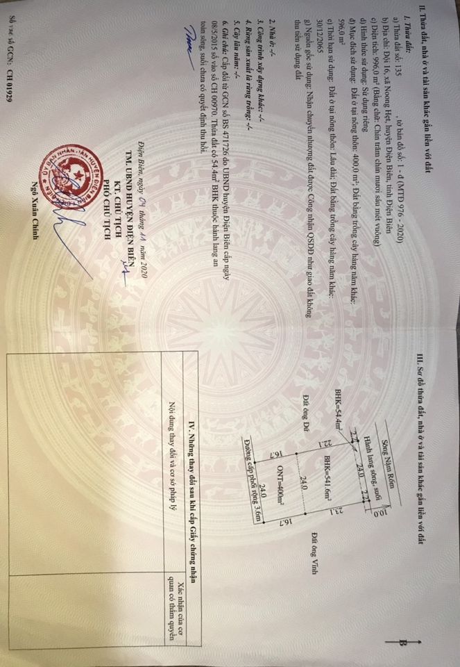 Em cần bán mảnh đất nở hậu tại xã Noong Hẹt, huyện Điện Biên