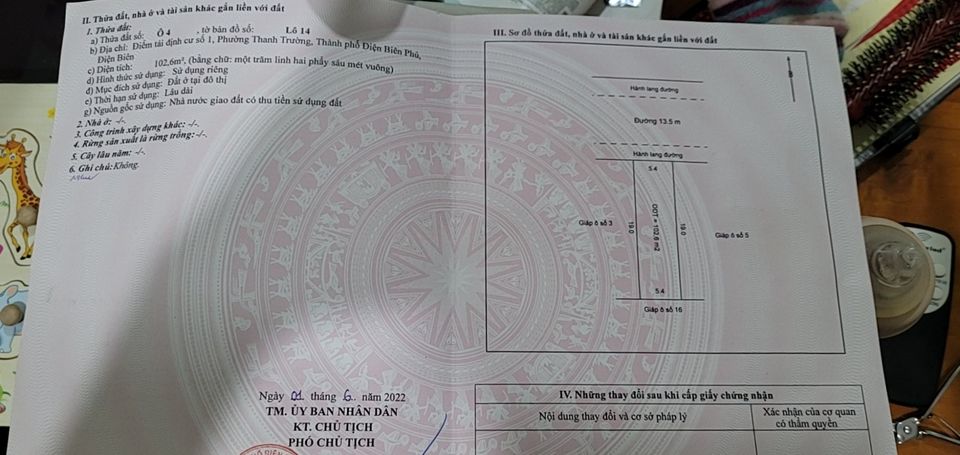 Bán đất tái định cư số 1 phường Thanh Trường, TP ĐBP