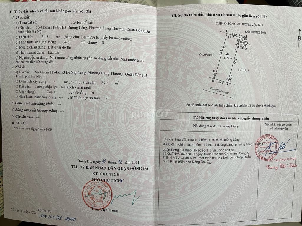 Chính Chủ Cần Bán Nhà Ngõ1194 Đường Láng,