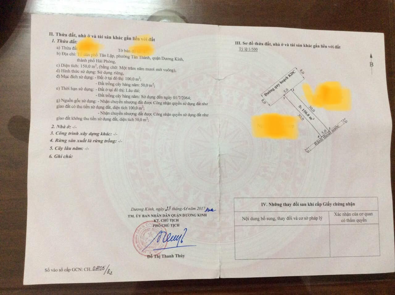 150m2 Tân Thành, Dương Kinh , Hải Phòng 1,6 tỷ