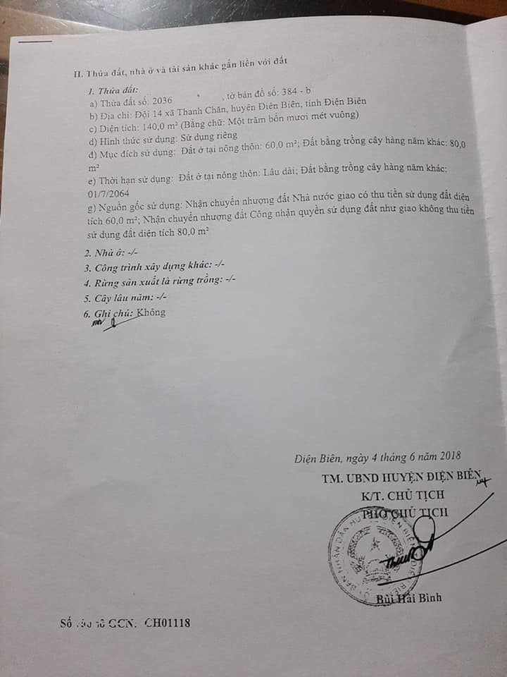 Gia đình cần bán mảnh đất gần trường cấp 3 Thanh Chăn.