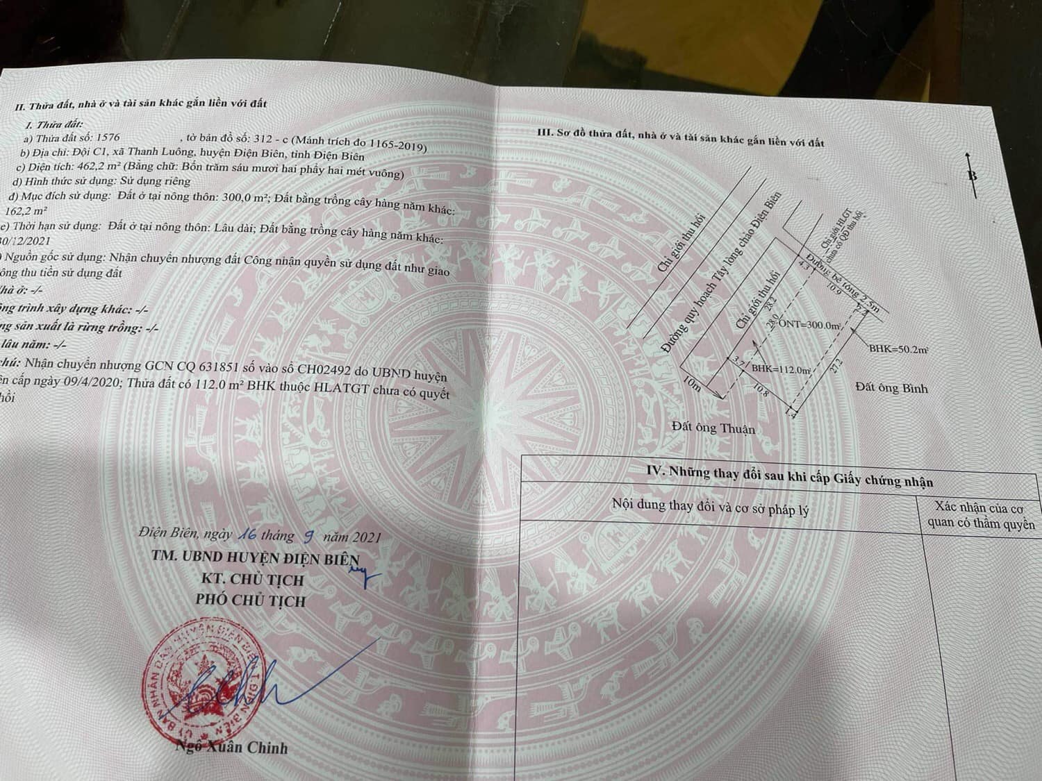 Bán mảnh đất tại Đội C1 xã Thanh Luông, huyện Điện Biên