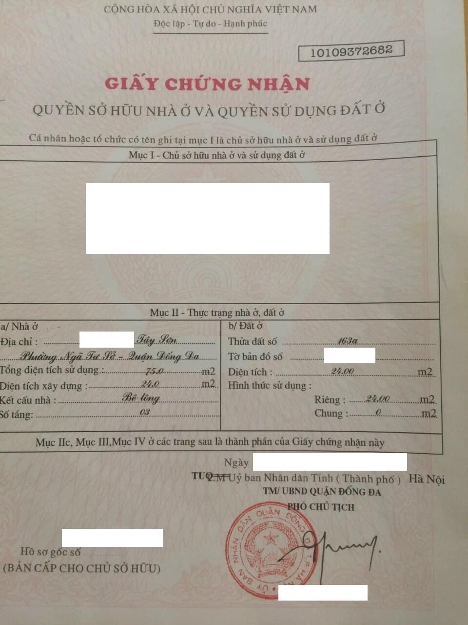 CHÍNH CHỦ cần bán nhà tại ngõ 317 Đường Tây Sơn, Phường Ngã Tư Sở, Quận Đống Đa, Thành phố Hà Nội.